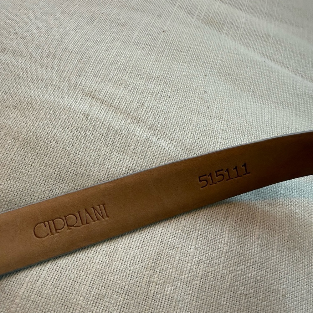 CIPRIANI Italian calfskin snakeskin print belt size medium black grey tones EUC - Picture 6 of 9